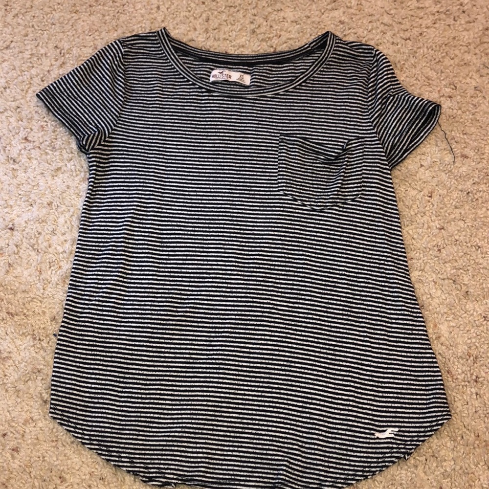 Striped Hollister t-shirt.